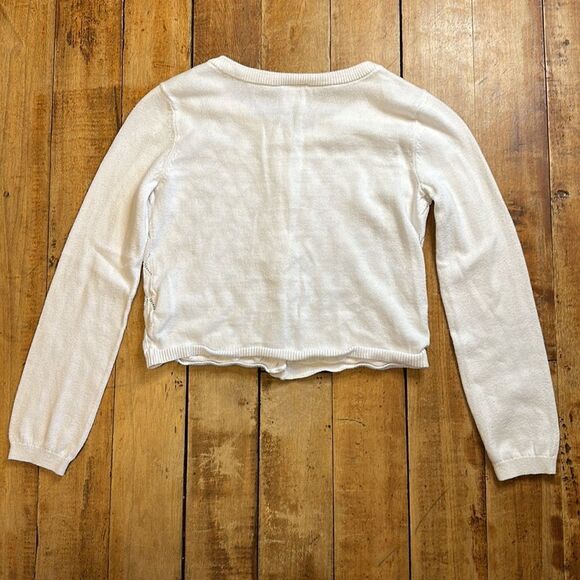 Wonder Nation Size 6 White Knit Cardigan Sweater cotton Neutral - Picture 5 of 6